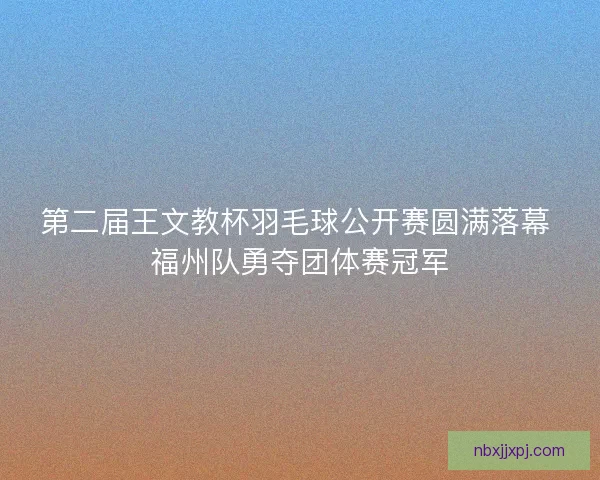 第二届王文教杯羽毛球公开赛圆满落幕 福州队勇夺团体赛冠军
